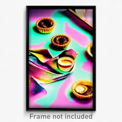 Pixel Art Poster - Stunning Pastel De Nata (8 Bit Psychedelic Video Game Print)