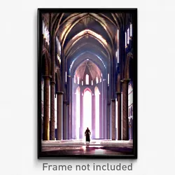 Pixel Art Poster - Cavernous Cathedral (8 Bit Psychedelic Video Game Print)