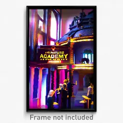 Pixel Art Poster - Miniature Academy (8 Bit Psychedelic Trippy Video Game Print)