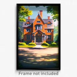 Pixel Art Poster - Adorable Rectory (8 Bit Psychedelic Trippy Video Game Print)
