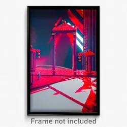 Pixel Art Poster - Red Barony (8 Bit Psychedelic Trippy Weird Video Game Print)