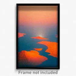 Pixel Art Poster - Orange Delta (8 Bit Psychedelic Trippy Video Game Print)