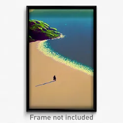 Pixel Art Poster - Monstrous Shore (8 Bit Psychedelic Trippy Video Game Print)