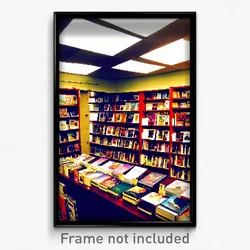 Pixel Art Poster - Neglected Book Store (8 Bit Psychedelic Video Game Print)