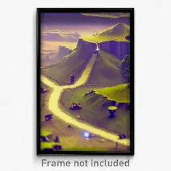 Pixel Art Poster - Miniature Plains (8 Bit Psychedelic Trippy Video Game Print)