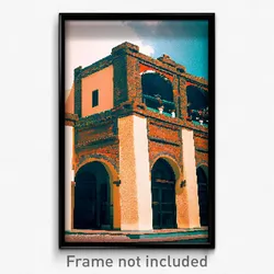 Pixel Art Poster - Unrealistic Mexican Architecture (8 Bit Video Game Print)