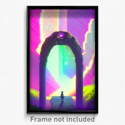 Pixel Art Poster - Sweet Portal (8 Bit Psychedelic Trippy Video Game Print)