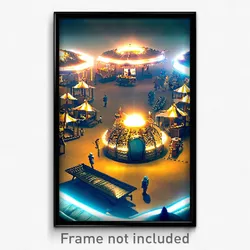 Pixel Art Poster - Shiny Encampment (8 Bit Psychedelic Trippy Video Game Print)