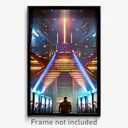 Pixel Art Poster - Metallic Sanctuary (8 Bit Psychedelic Video Game Print)