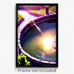 Pixel Art Poster - Neglected Watering Hole (8 Bit Psychedelic Video Game Print)