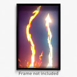 Pixel Art Poster - Electric Flame (8 Bit Psychedelic Trippy Video Game Print)