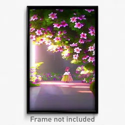 Pixel Art Poster - Flowery Mooring (8 Bit Psychedelic Trippy Video Game Print)