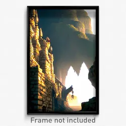Pixel Art Poster - Uncommon Stronghold (8 Bit Psychedelic Video Game Print)
