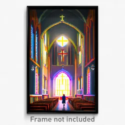 Pixel Art Poster - Cute Parish (8 Bit Psychedelic Trippy Weird Video Game Print)