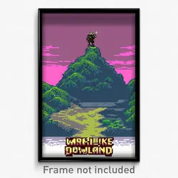 Pixel Art Poster - Warlike Downland (8 Bit Psychedelic Trippy Video Game Print)