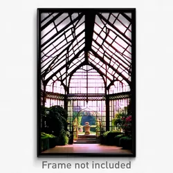 Pixel Art Poster - Lavish Conservatory (8 Bit Psychedelic Video Game Print)