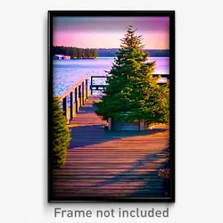 Pixel Art Poster - Evergreen Dock (8 Bit Psychedelic Trippy Video Game Print)