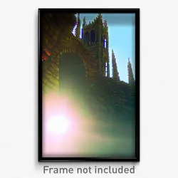 Pixel Art Poster - Warm Vale (8 Bit Psychedelic Trippy Weird Video Game Print)