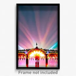 Pixel Art Poster - Flickering Festival (8 Bit Psychedelic Video Game Print)