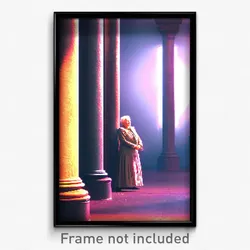 Pixel Art Poster - Elderly Column (8 Bit Psychedelic Trippy Video Game Print)