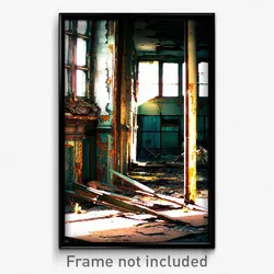 Pixel Art Poster - Worn Derelict (8 Bit Psychedelic Trippy Video Game Print)