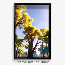 Pixel Art Poster - Unrealistic Trees (8 Bit Psychedelic Trippy Video Game Print)