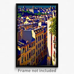 Pixel Art Poster - Dirty French City (8 Bit Psychedelic Trippy Video Game Print)