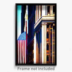 Pixel Art Poster - Sparkling American Architecture (8 Bit Video Game Print)