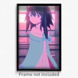 Pixel Art Poster - Dreary Anime (8 Bit Psychedelic Trippy Video Game Print)