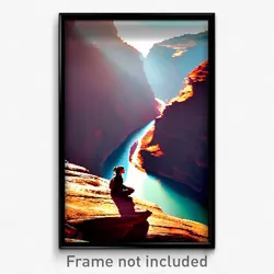Pixel Art Poster - Thoughtful Canyon (8 Bit Psychedelic Trippy Video Game Print)