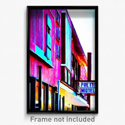 Pixel Art Poster - Conventional Motel (8 Bit Psychedelic Video Game Print)