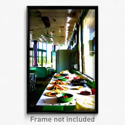 Pixel Art Poster - Abandoned Tacos (8 Bit Psychedelic Trippy Video Game Print)