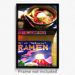 Pixel Art Poster - Tremendous Ramen (8 Bit Psychedelic Trippy Video Game Print)