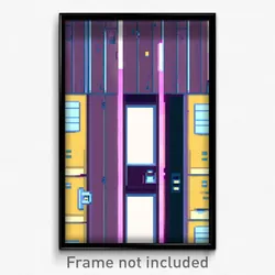 Pixel Art Poster - Little Locker Room (8 Bit Psychedelic Video Game Print)