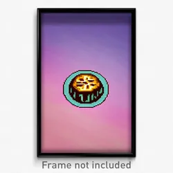 Pixel Art Poster - Basic Pastel De Nata (8 Bit Psychedelic Video Game Print)
