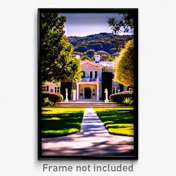 Pixel Art Poster - Gorgeous Estate (8 Bit Psychedelic Trippy Video Game Print)