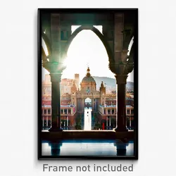 Pixel Art Poster - Alive Barcelona (8 Bit Psychedelic Trippy Video Game Print)