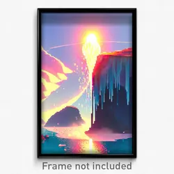 Pixel Art Poster - Liquid Bluff (8 Bit Psychedelic Trippy Video Game Print)