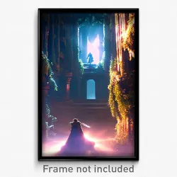 Pixel Art Poster - Hidden Realm (8 Bit Psychedelic Trippy Video Game Print)