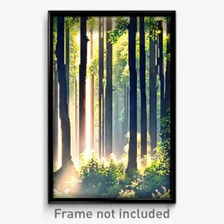 Pixel Art Poster - Immaculate Forest (8 Bit Psychedelic Trippy Video Game Print)
