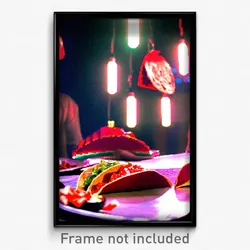 Pixel Art Poster - Red Taco (8 Bit Psychedelic Trippy Weird Video Game Print)