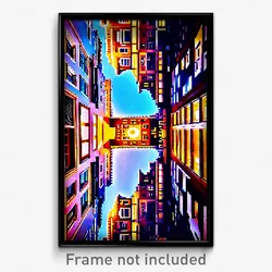 Pixel Art Poster - Dizzying Amsterdam (8 Bit Psychedelic Video Game Print)