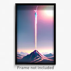 Pixel Art Poster - Fluid Peak (8 Bit Psychedelic Trippy Weird Video Game Print)