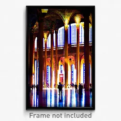 Pixel Art Poster - Gracious Barcelona (8 Bit Psychedelic Video Game Print)