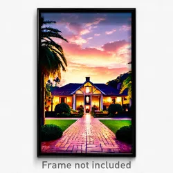 Pixel Art Poster - Nice Estate (8 Bit Psychedelic Trippy Weird Video Game Print)