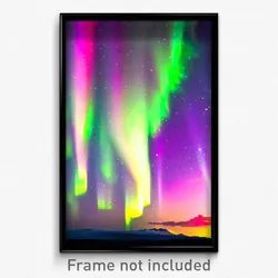 Pixel Art Poster - Fabulous Aurora (8 Bit Psychedelic Trippy Video Game Print)