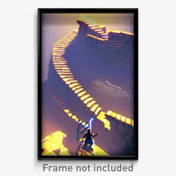 Pixel Art Poster - Noteworthy Ziggurat (8 Bit Psychedelic Video Game Print)