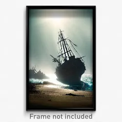 Pixel Art Poster - Lost Shipwreck (8 Bit Psychedelic Trippy Video Game Print)