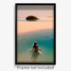 Pixel Art Poster - Blissful Sandbar (8 Bit Psychedelic Trippy Video Game Print)
