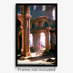Pixel Art Poster - Marvelous Ruin (8 Bit Psychedelic Trippy Video Game Print)